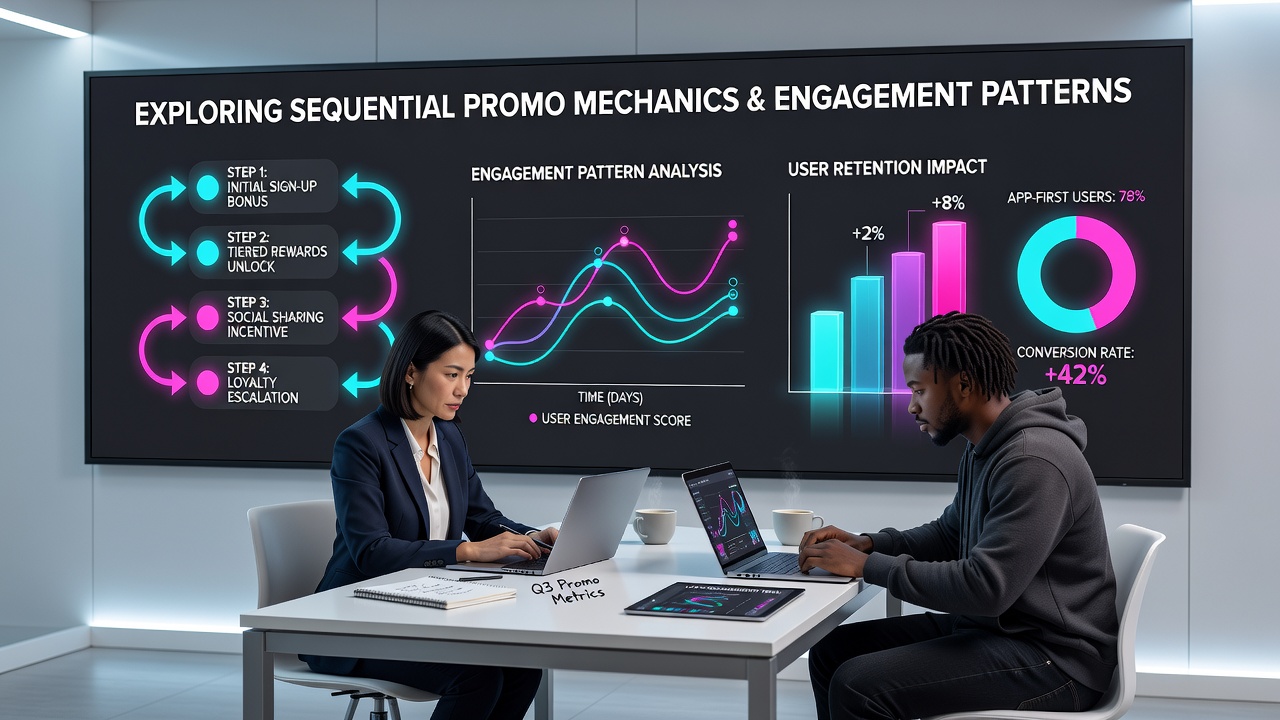 Data visualization of engagement patterns linked to sequential casino promotions over time