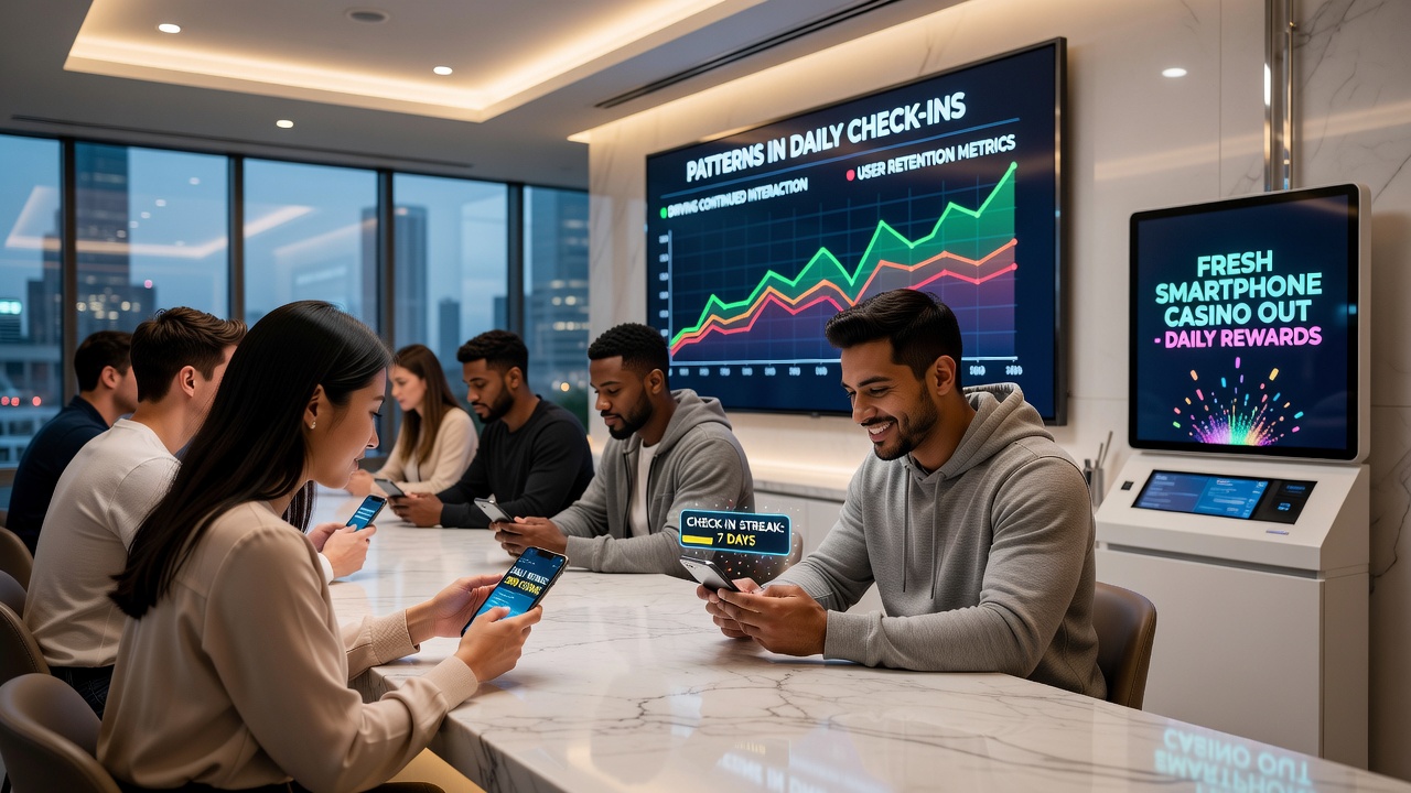 Analytics dashboard showing retention curves tied to daily check-in streaks