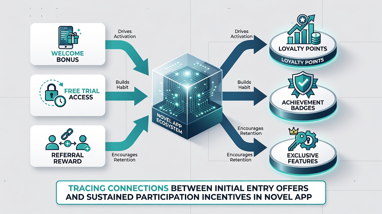Dashboard view of loyalty progression and reward pathways connecting sign-up bonuses to ongoing incentives