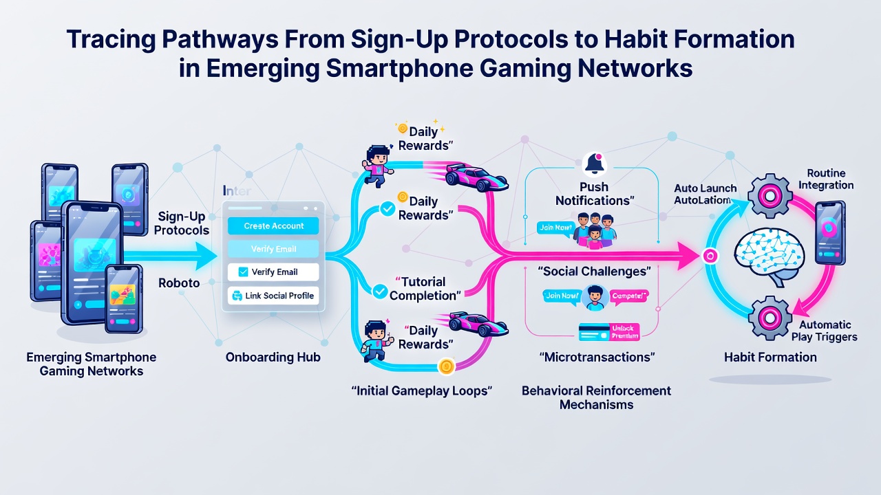 User analytics dashboard showing retention curves and habit loop indicators in a mobile gaming network