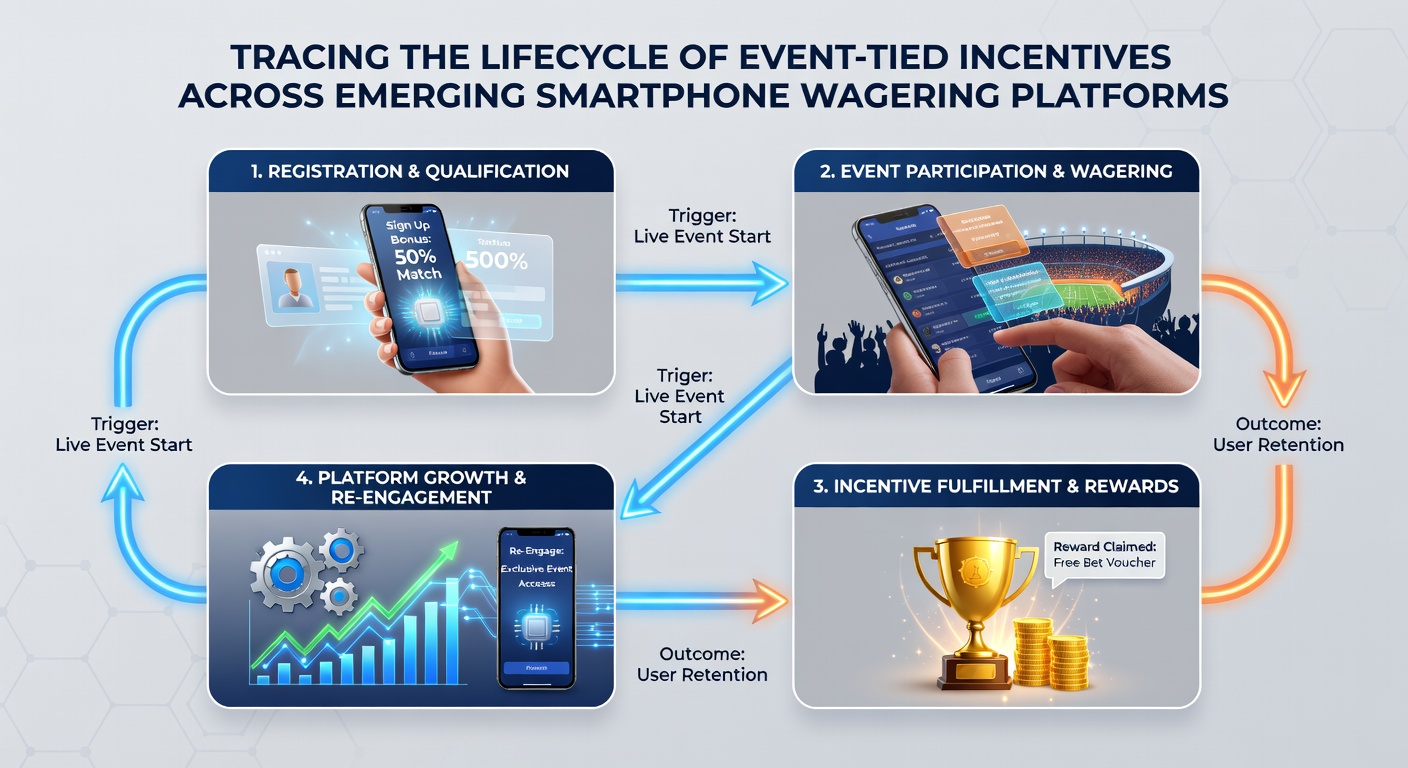 Mobile screen capture illustrating incentive redemption and tracking features in a smartphone wagering app