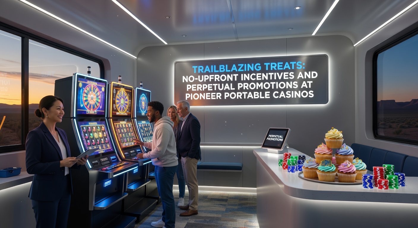 Mobile casino app interface displaying no-deposit bonus offers and ongoing promotions on a smartphone screen