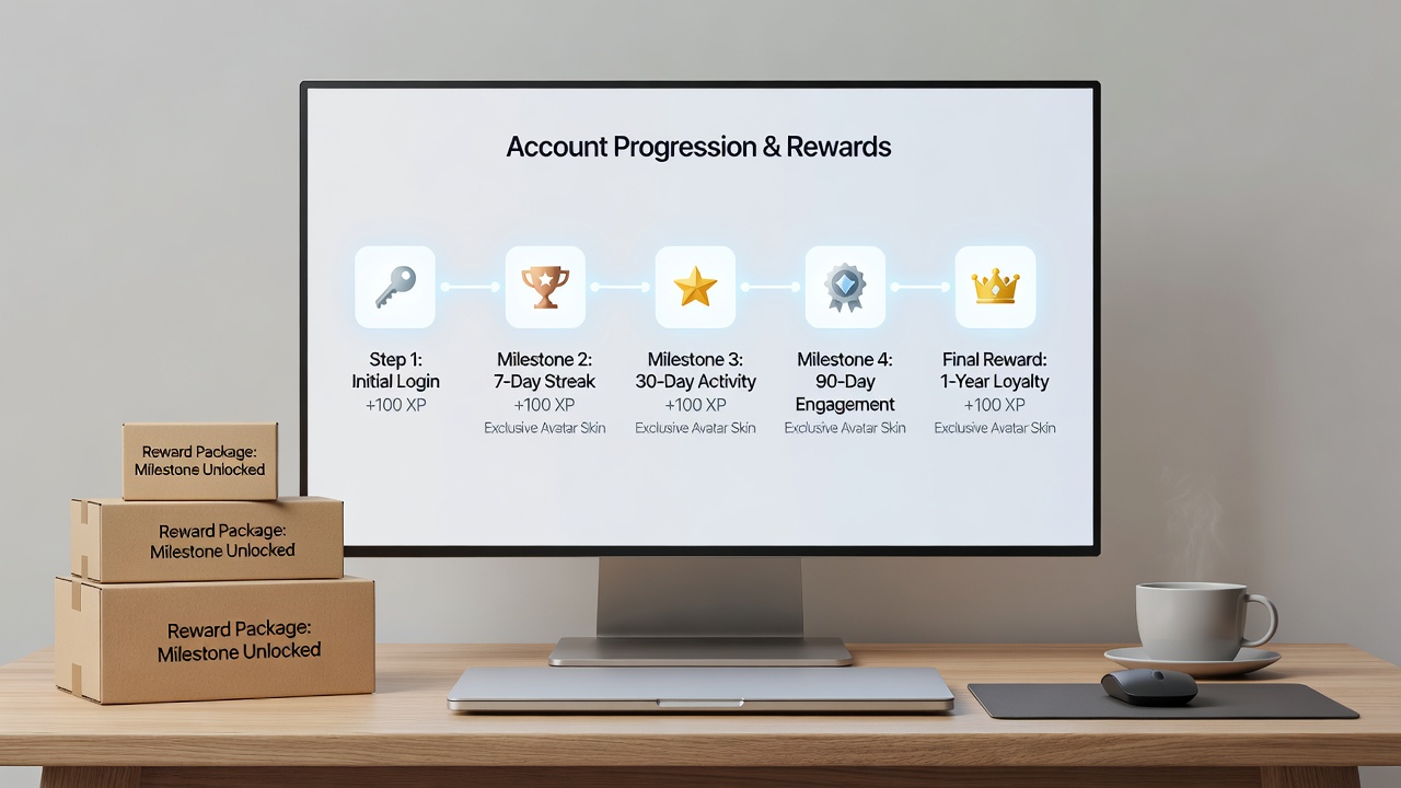 Detailed view of milestone progression dashboard with activity level indicators in a browser betting environment